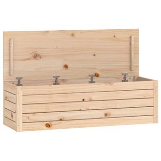 Berkfield Home Storage Box 109x36.5x33 cm Solid Wood Pine in Natural