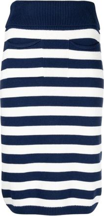 Kenzo Blue Jena Midi Rok - Dames - Midirokken - Blauw - L - Katoen - Rokken