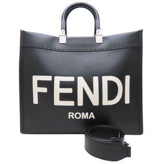 Fendi Black Leather Tote Bag (Pre-Owned)