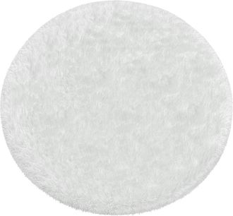OEM Alfombra Redonda De 120 Cm, Color Blanco Puro, Suave Y Afelpada, Antideslizante, Ideal Para Sala De Estar O Dormitorio Infantil