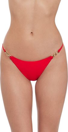 Steve Madden Chain Strap Bikini Bottoms in Cherry Red at Nordstrom, Size X-Small