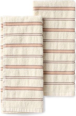 Coyuchi Acacia Organic Cotton Set of 2 Hand Towels in Undyed W/Petal Stripe at Nordstrom