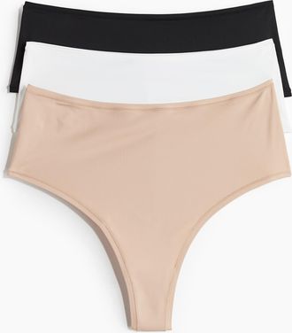 H&M 3er-Pack Mikrofaserslips Brazilian - Beige