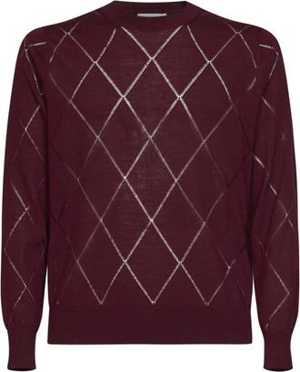 Dries Van Noten Truien - Heren - Ronde hals truien - Rood - XL - Wol - Truien & Vesten