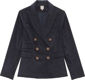 Ines De La Fressange Maurice tailored jacket - Dames - Blazers - Blauw - XL - Katoen - Jassen