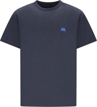 Jil Sander T-Shirt CN SS - EMB - Heren - Tops - Blauw - Maat: S Katoen