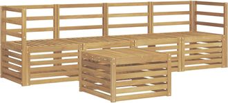 vidaXL Conjunto De Sof&aacute;s De Exterior 5 Uds. Blanco Vidaxl