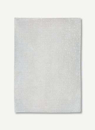 Louis De Poortere Dise&ntilde;o Trammel - Alfombra Estructurada - Fabricada En B&eacute;lgica - Acabado A Mano - Antideslizante Natural - 100% Poli&eacute;ster - Blanco Sauce - 80 X 150 Cm
