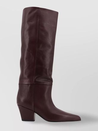 PARIS TEXAS leather knee-high block heel boot