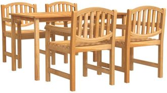 vidaXL 5 Piece Garden Dining Set Solid Wood Teak vidaXL