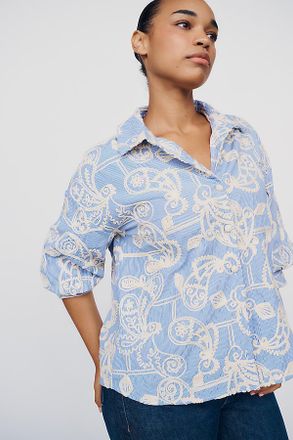 English Factory 100% Cotton Embroidered Buttondown Shirt