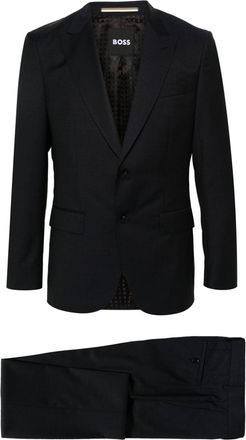 BOSS single-breasted virgin wool suit - men - Virgin Wool/Viscose/Polyester/Cotton - 46 - Blue