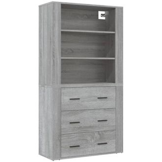 vidaXL Credenza Grigio Sonoma in Legno Multistrato - Vidaxl