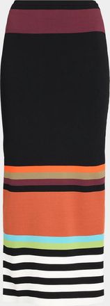 Christopher John Rogers Striped Knit Body-Con Midi Skirt