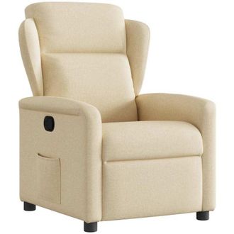 vidaXL Sill&oacute;n Reclinable De Tela Crema Vidaxl