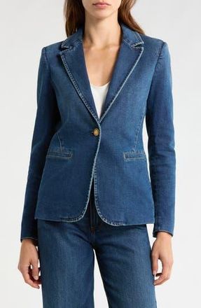 Alice & Olivia Macey Fitted Denim Blazer in Love Train at Nordstrom Rack, Size 10