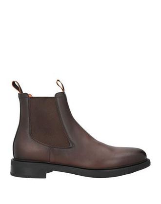 ミドルブーツ SANTONI Women Boots WTAE70513HK2TLGA N01 Black SANTONI Women's Brown Leather Low-Heel Brogue Sock Style