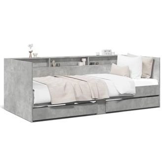 Berkfield Home Daybed with Drawers without Mattress Concrete Grey 90x190 cm Single