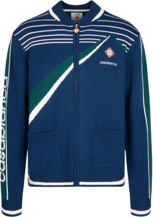 Casablanca Pyramid Jacquard Jacket - male - Casablanca - Zip-throughs - Blue - XL - Sweatshirts & Hoodies