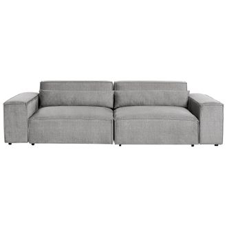Beliani Moderno Sof&aacute; Modular 2 Plazas Tapizado De Tela Gris Hellnar