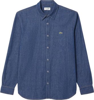 Lacoste Gonna denim con applicazione - Blu