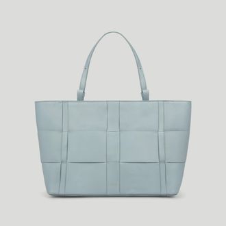 DeMellier The Florence in Pacific Blue Fine Grain Leather Tote & Work bag