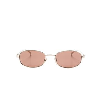 Gucci Oval-frame Metal Sunglasses