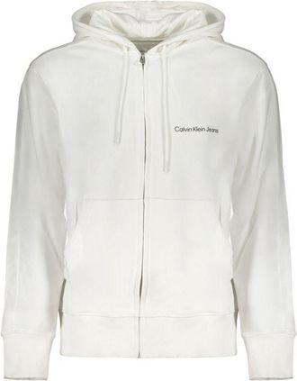 Calvin Klein Mens Zipup Hoodie J30j300005 - White Cotton - Size X-Large