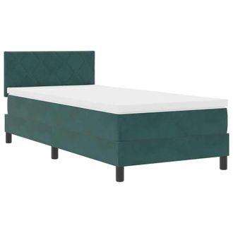 vidaXL Cama Tipo Box Spring Verde Oscuro 90 X 200 Cm Terciopelo Vidaxl