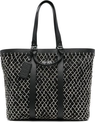 Kenzo Tote Bag met Haak- en Oogsluiting - Dames - Shoppers - Zwart - ONE Size - Tassen