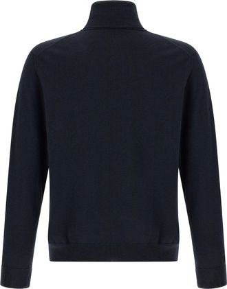 Zanone Virgin Wool Turtleneck Sweater - Navy