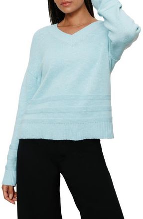 Sanctuary V-Neck Cotton Sweater in Aquamarine Blue at Nordstrom, Size X-Large
