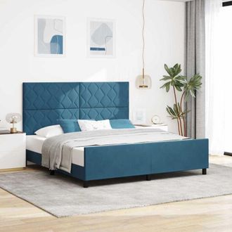 vidaXL Estructura De Cama Azul Oscuro 180 X 200 Cm Terciopelo Vidaxl