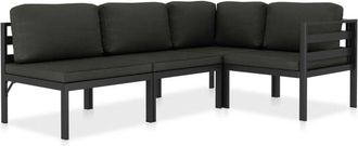 vidaXL Set Muebles De Jard&iacute;n 4 Pzas Y Cojines Aluminio Gris Antracita Vidaxl