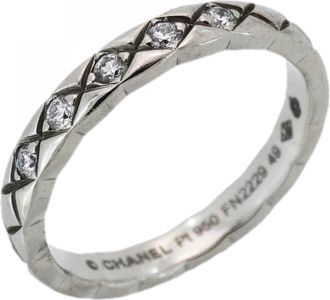 Chanel Platinum 950 Band Ring (Pre-Owned)