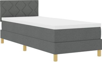 vidaXL Box Spring Bed with Mattress Dark grey 80 x 200 cm Fabric Vidaxl