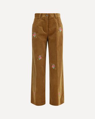 Forte_Forte FORTE_FORTE Pantaloni in velluto con bouquet ricamati Woman II