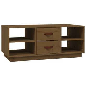 Berkfield Home Coffee Table Honey Brown 100x50x41 cm Solid Wood Pine | Size: 100 x 50 x 41 cm
