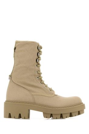 Prada Beige High Canvas Boots