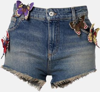 Blumarine Embroidered denim short