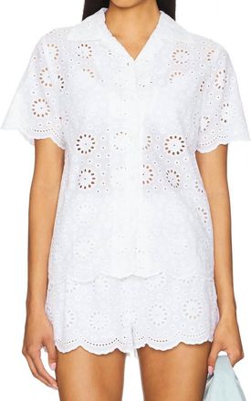 Beach Riot Lexie Button Top In White