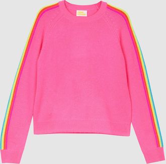 From Future Pull Col Rond Bandes Multicolores Tokyo Pink