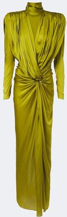 Balmain Abito lungo in raso di seta