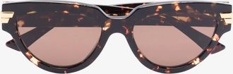 Bottega Veneta Brown Oversized Cat Eye Sunglasses - Womens - Acetate/Acrylic