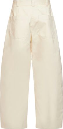 STUDIO NICHOLSON Mens Trousers Sorte Ivory Cotton Twill