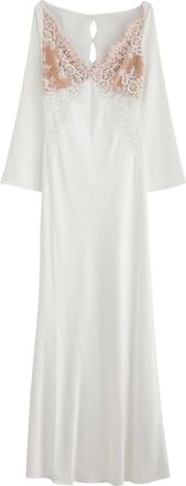 Self Portrait X Christopher Kane Lace and Satin Maxi Dress - White - 10 (UK10 / S)