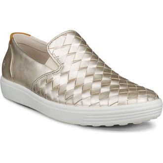 Ecco Soft 7 3.0 Slip-On Sneaker in Pure White Gold at Nordstrom Rack, Size 6-6.5Us / 37Eu
