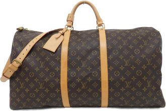 Louis Vuitton Monogram Marron Coated Canvas Boston Bag (Pre-Owned)