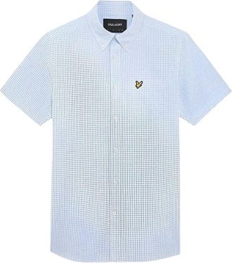 Lyle & Scott Short Sleeve Shirts - Heren - Korte mouwen Overhemden - Blauw - S - Overhemden