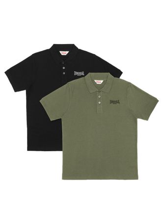 Lonsdale Poloshirt LONSDALE LINGHOLME, Herren, Gr. XXL, schwarz, olive, Jersey, Obermaterial: 100% Baumwolle, angesetztes B&uuml;ndchen, Shirts Poloshirt